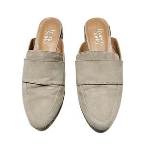 Franco Sarto Dove Grey Suede Malesa Slide Mule Slip On Editorial Loafers